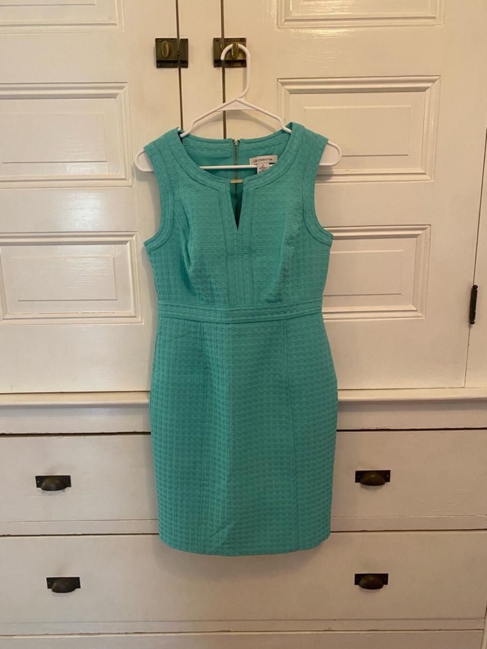 Liz Claiborne Sleeveless Teal Sheath Dress